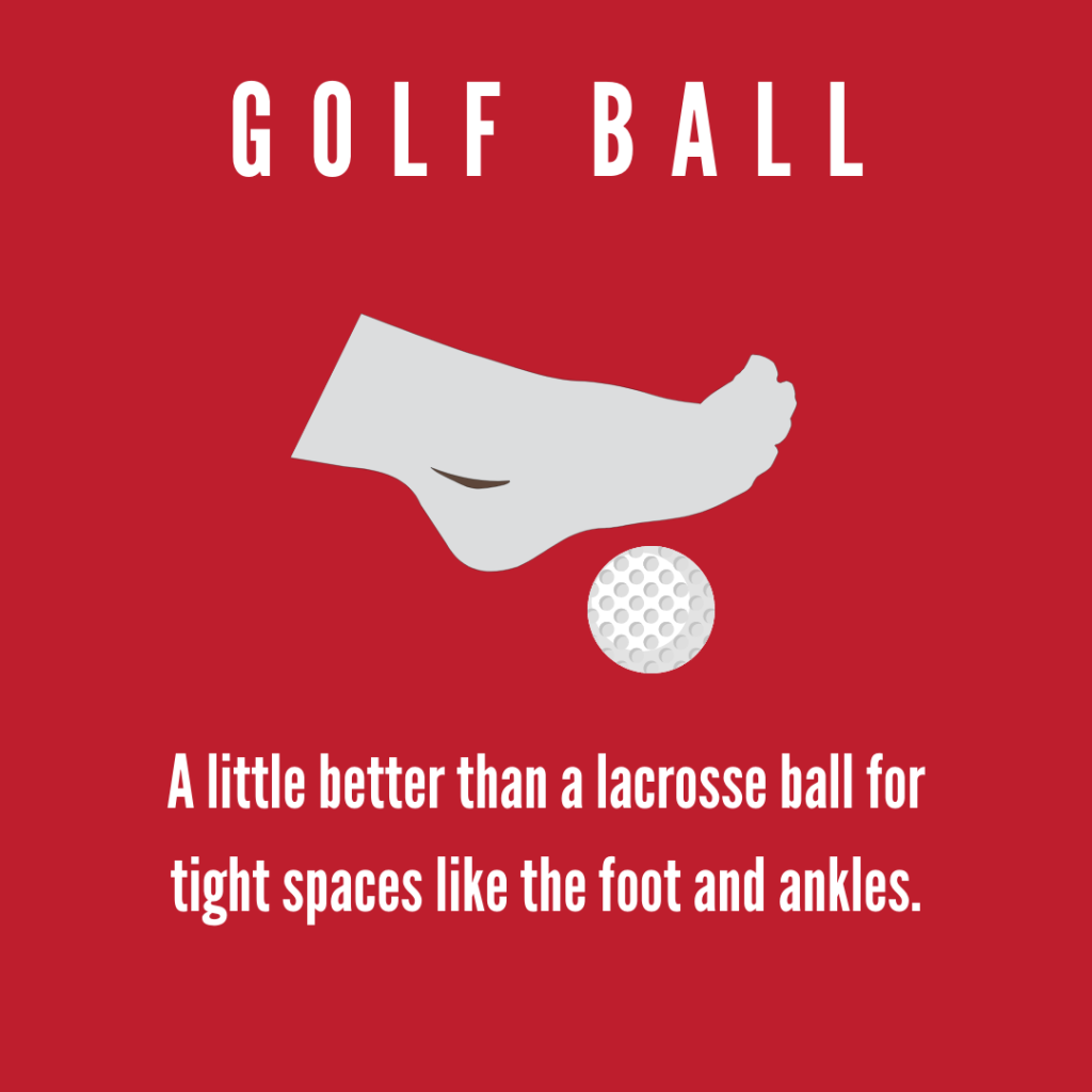 a human foot with a golf ball underneath