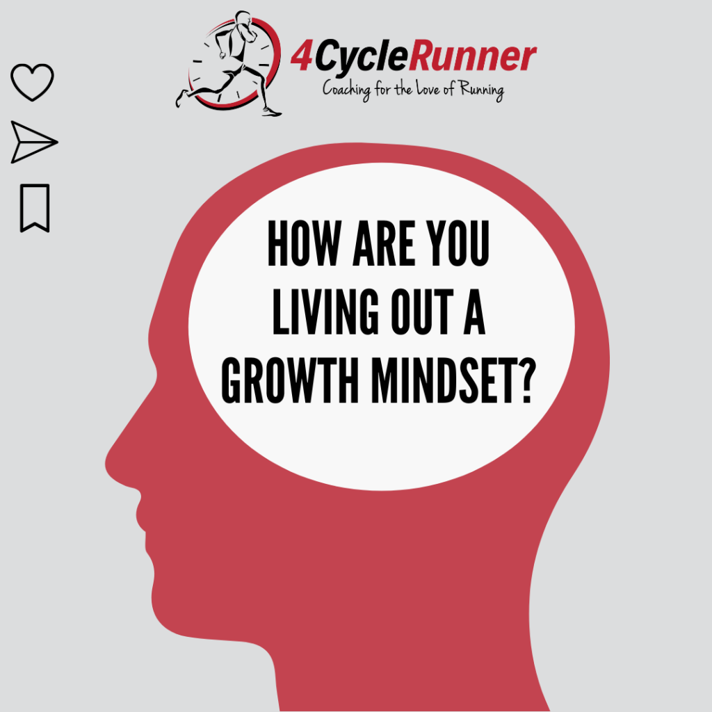 a read outline of a human head with how are you living out a growth mindset